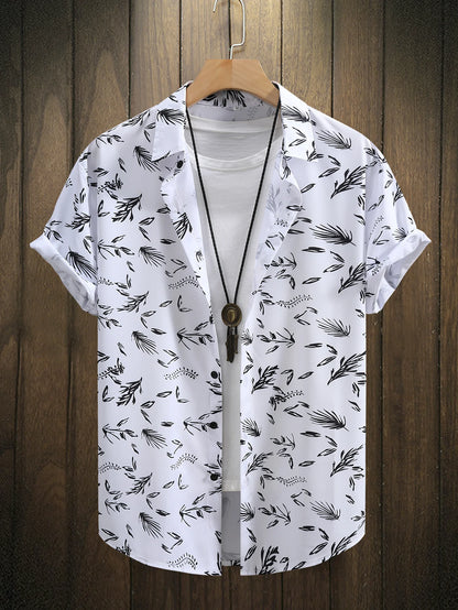 Men's Summer Short Sleeve Printed Shirt Thin Beach Shirt Men's Clothing Casual Shirt - The Clothing Company Sydney