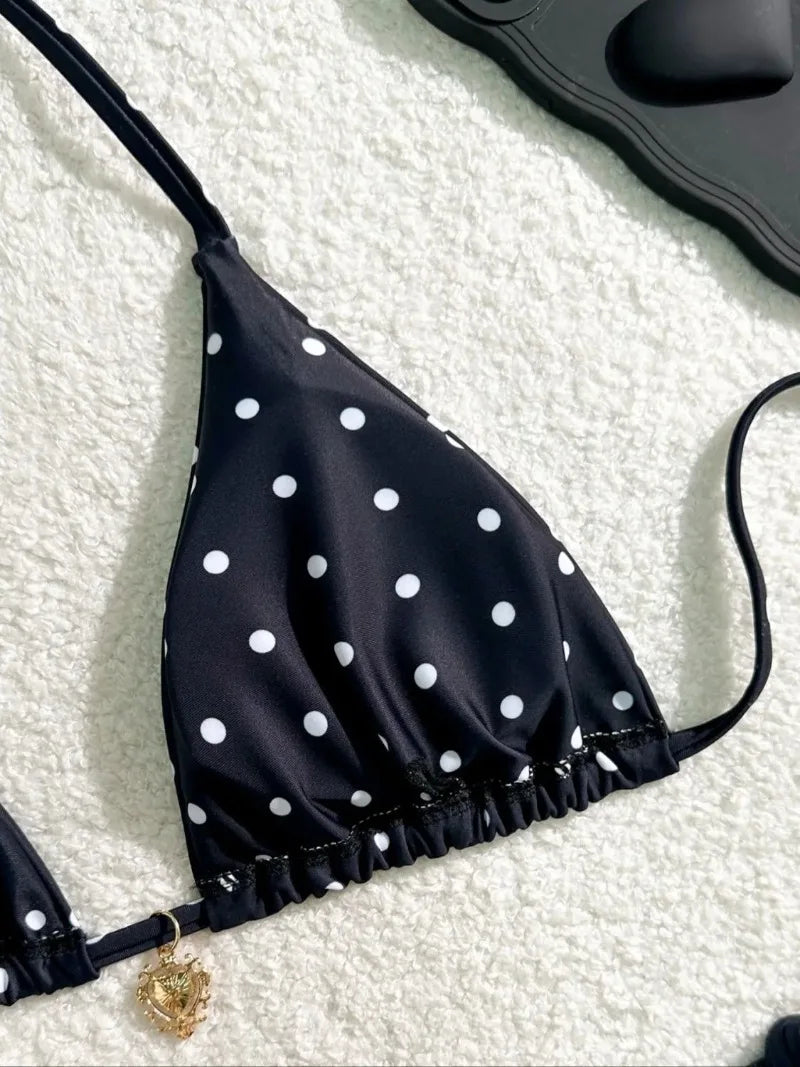 Bikini Set Black White Polka Dot 2 Piece Swimsuit Beachwear Swimwear The Clothing Company Sydney