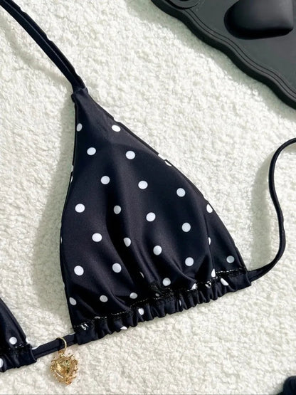 Bikini Set Black White Polka Dot 2 Piece Swimsuit Beachwear Swimwear The Clothing Company Sydney