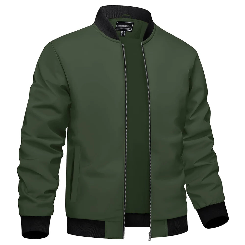 Lightweight Bomber Jackets Men's Waterproof Casual Jacket Outdoor Basketball Coats With Pocket Windbreaker - The Clothing Company Sydney