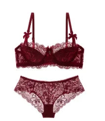 2 Piece Pull-up Bra with Bow Breathable Lace Bra Anti-slip Cup Date Night Set The Clothing Company Sydney