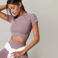 Women's Yoga Top Seamless Sport T Shirts Fitness Short Sleeve Shirt Gym Top Running Active Wear Sport Top The Clothing Company Sydney