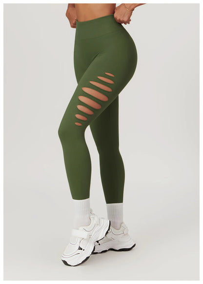 Seamless High-Waist Yoga Leggings – Hollow-Out Push-Up Workout Tights for Women - The Clothing Company Sydney