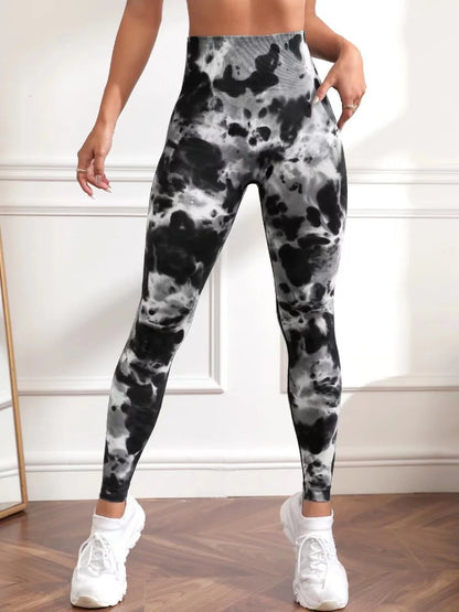 3D Print Tie Dye Sports Women Seamless High Waist Fitness Push Up Leggings Gym Clothing Workout Tights Pants - The Clothing Company Sydney