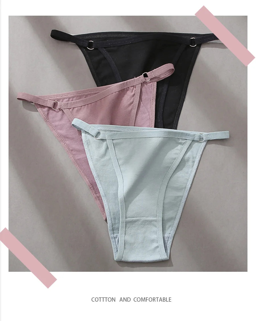3 Pack Women's Cotton Panties Low Waist Bikini Briefs Ladies Underwear Soft Solid Underpants Lingerie The Clothing Company Sydney