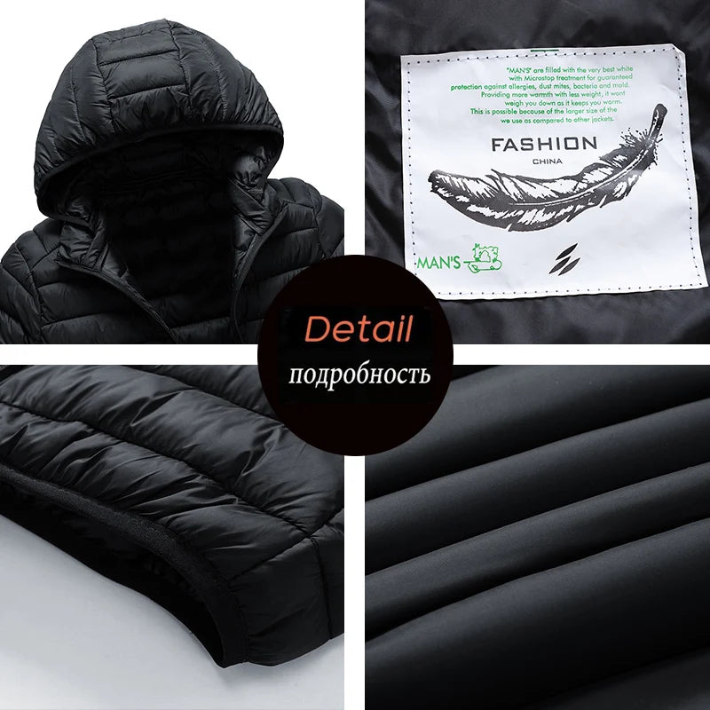 Mens Hooded Casual Puffer Down Jacket The Clothing Company Sydney
