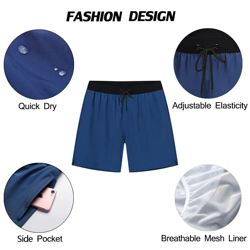 Men's Summer Swimming Board Shorts Sport Breathable Elastic Waist Mesh Liner With Pocket Shorts Swim Trunks The Clothing Company Sydney