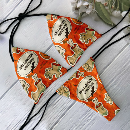 2 Piece Bikini Set Women Backless Low Waist Skull Pattern Printed Swimsuit Beach Surfing Vacation Swimwear - The Clothing Company Sydney
