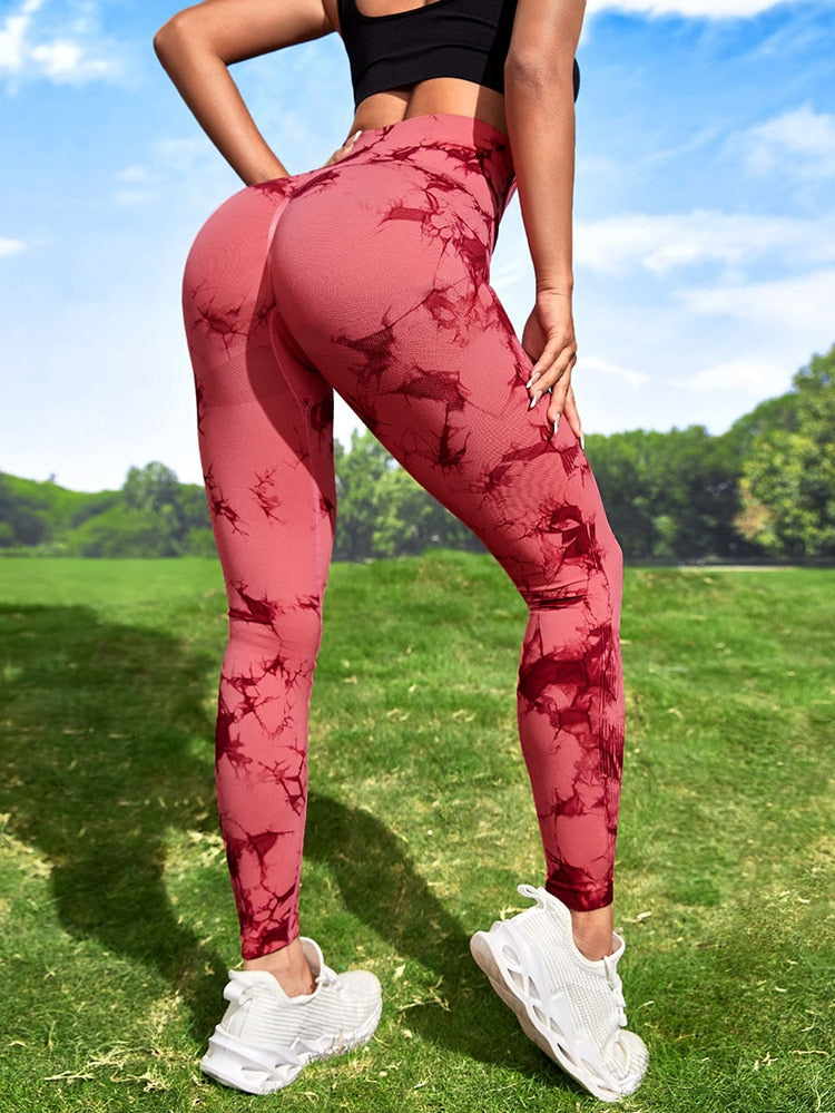 Marbling Tie-Dye Yoga Pants Sports Leggings Exercise Running Fitness High Waist Seamless Gym Leggings Women's Workout Tights The Clothing Company Sydney