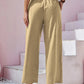 Women's Cotton Linen Loose Wide Leg Pants Summer Female High Elastic Waist Button Casual Streetwear Trousers The Clothing Company Sydney