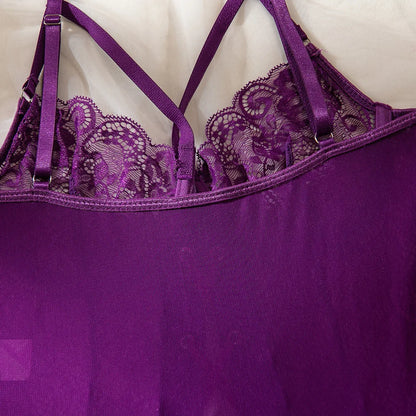 Lace Bodysuit Lace Up Costume Long Gloves Stocking See-Through Tights Lingerie Matching Outfit Set - The Clothing Company Sydney