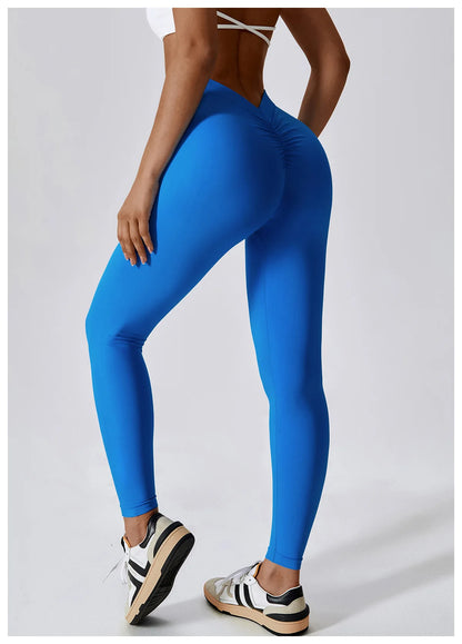 Seamless Yoga Pants Women's V Shaped Push Up Fitness High Waist Gym Running Workout Sports Yoga Tight Leggings - The Clothing Company Sydney
