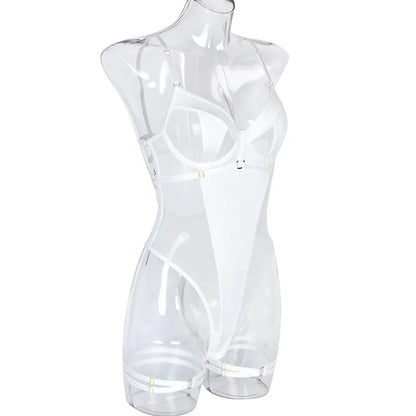 Lace Bodysuit Women's Transparent Lingerie See Through Black Tights Fitness Sissy Crotchless Erotic Body - The Clothing Company Sydney