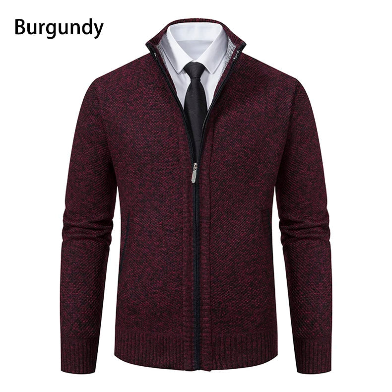 Men's Casual Stand Collar Sweater Zipper Cardigan The Clothing Company Sydney