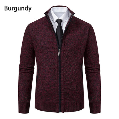 Men's Casual Stand Collar Sweater Zipper Cardigan The Clothing Company Sydney