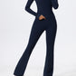 2 Piece Sports Suit Women Half Zipper Long Sleeves Slim Yoga Set Flared Activewear Gym Workout Sportswear The Clothing Company Sydney