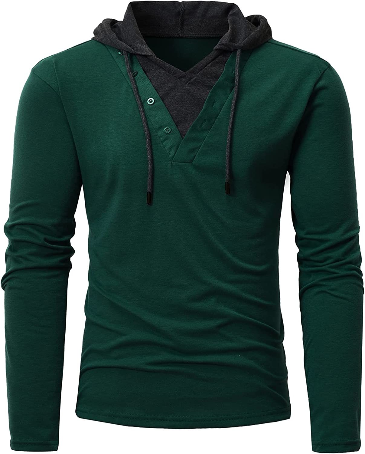 Men's Hoodies Sweatshirts Long Sleeve Solid Patchwork Single Breasted Drawstring Lightweight Casual Street Home Clothing Top The Clothing Company Sydney