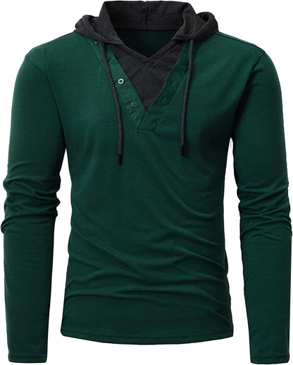 Men's Hoodies Sweatshirts Long Sleeve Solid Patchwork Single Breasted Drawstring Lightweight Casual Street Home Clothing Top The Clothing Company Sydney