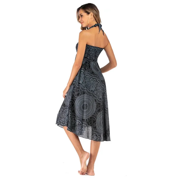 Women's Summer Long Boho Bottom Vintage Casual Loose Fashion y2k Maxi 2 in 1 Skirt Dress - The Clothing Company Sydney