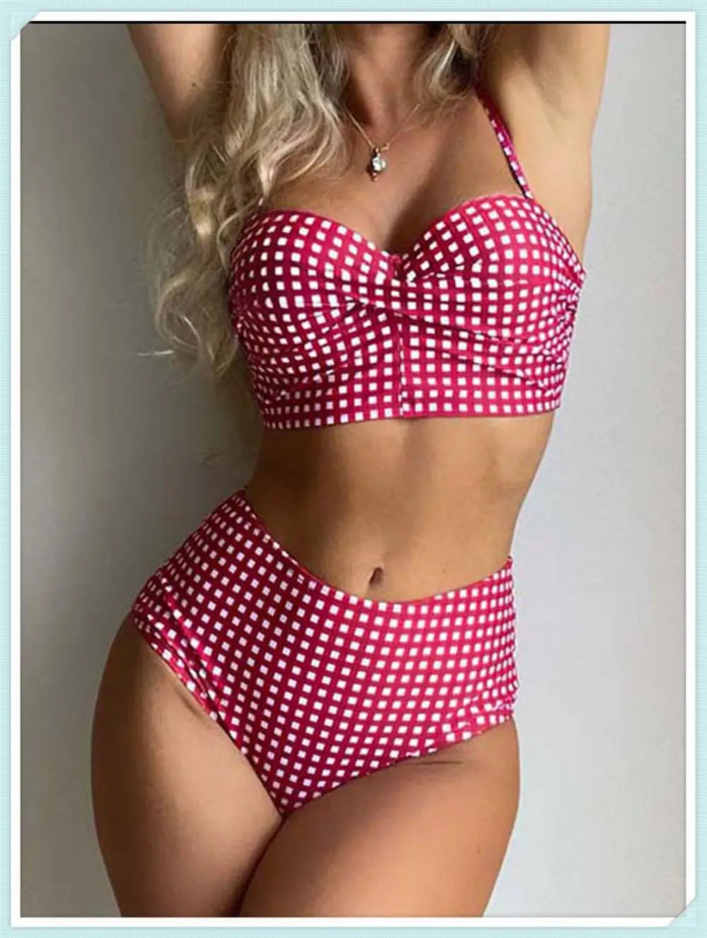 High Waist Printed Swimwear Strapped Swimsuit Padded Bathers Bathing Suit Bikini Beachwear The Clothing Company Sydney