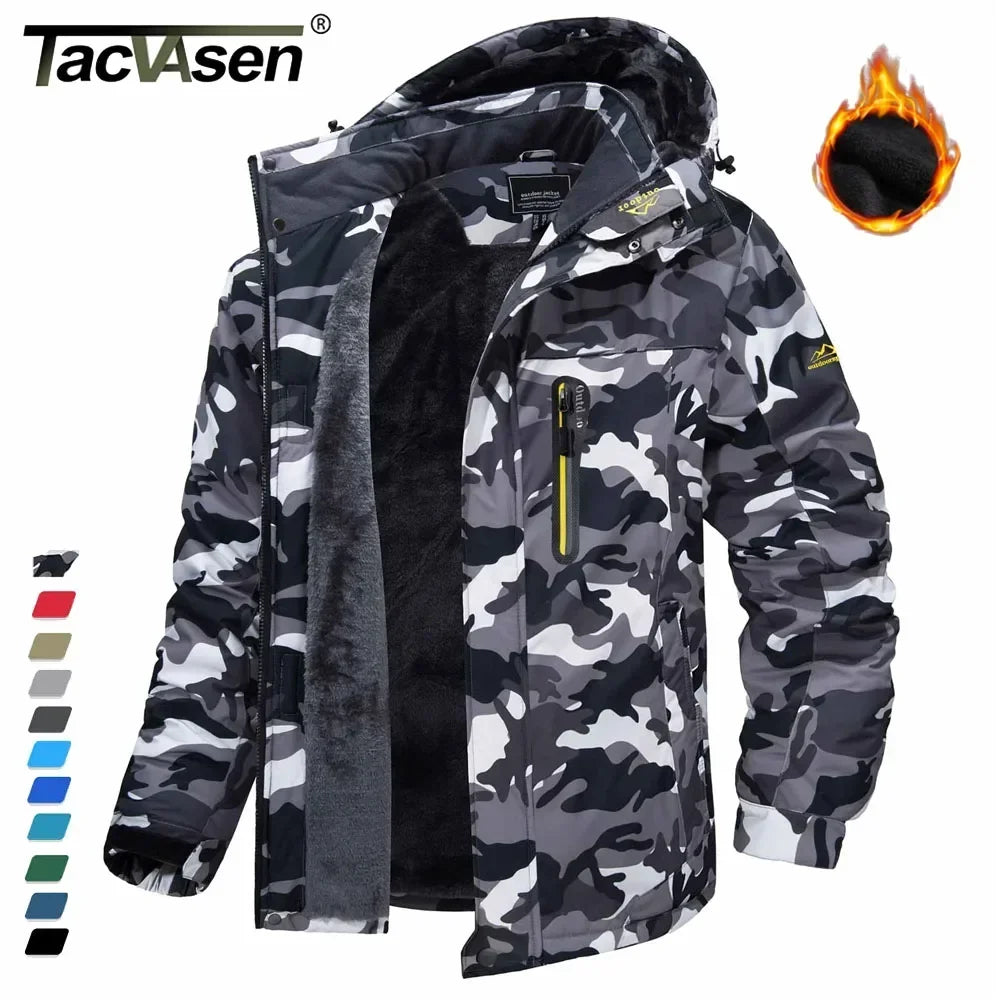 Winter Fleece Lining Parka Waterproof Men's Ski Snowboard Jackets Windproof Removable Hoodie Coats Casual Windbreaker - The Clothing Company Sydney