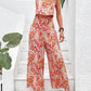 Elegant Long Women's Backless Wide Leg Jumpsuits Casual Sleeveless Floral Rompers Summer Matching Outfit Set - The Clothing Company Sydney