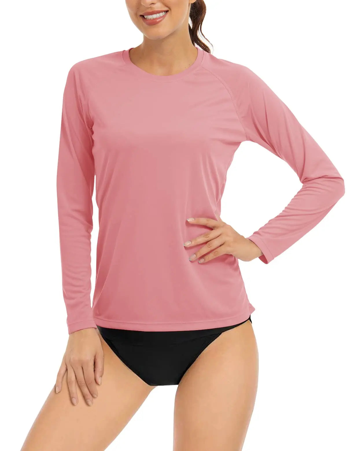 UPF 50+ Sun Skin Protection Quick Dry T-Shirts Women's Long Sleeve Outdoor Performance Tee Shirts Summer Casual Tops - The Clothing Company Sydney