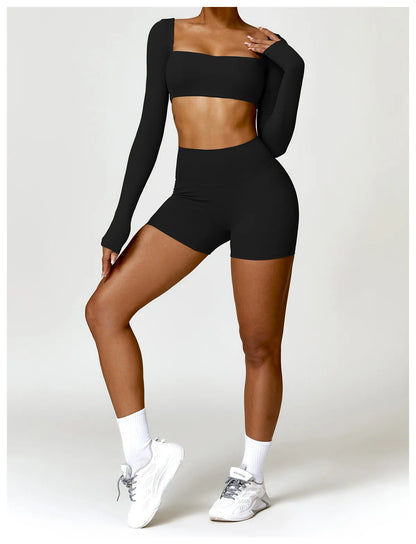 Women's Yoga Shorts Gym Leggings Cycling Slim Fit Workout Shorts High Waist Sports Shorts - The Clothing Company Sydney