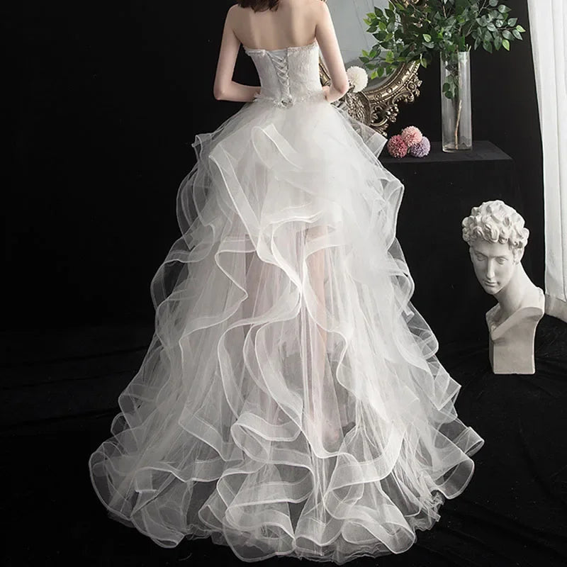 Long Back Light Wedding Dress Princess Fluffy Trailing Cake Skirt  Wedding Dress The Clothing Company Sydney