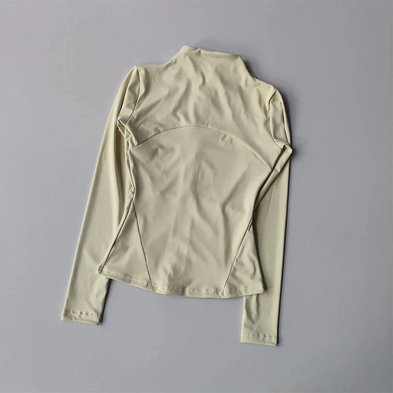 Women Sports Jacket Zip Fitness Yoga Shirt Workout Running Coats Warm Gym Long Sleeve Top Cardigan Slim Tight Jacket Activewear The Clothing Company Sydney