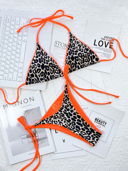 2 Piece Leopard Micro Bikini Swimsuit Swimwear Thong Bikinis Sets Brazilian Halter Beach Wear Bathing Suits The Clothing Company Sydney