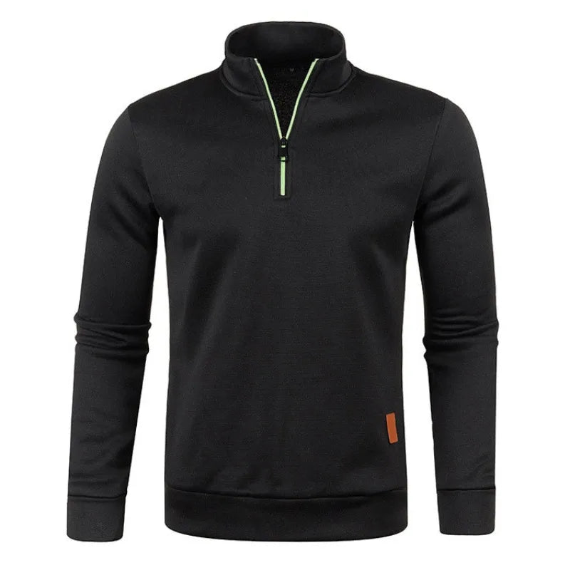 Men's Half Zipper Long Sleeve Pullover Turtleneck Sweater The Clothing Company Sydney