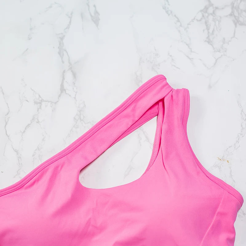 Womens One Shoulder Sports Bras Yoga Top Vest Yoga Gym Outdoor Sport Running Fitness Underwear The Clothing Company Sydney