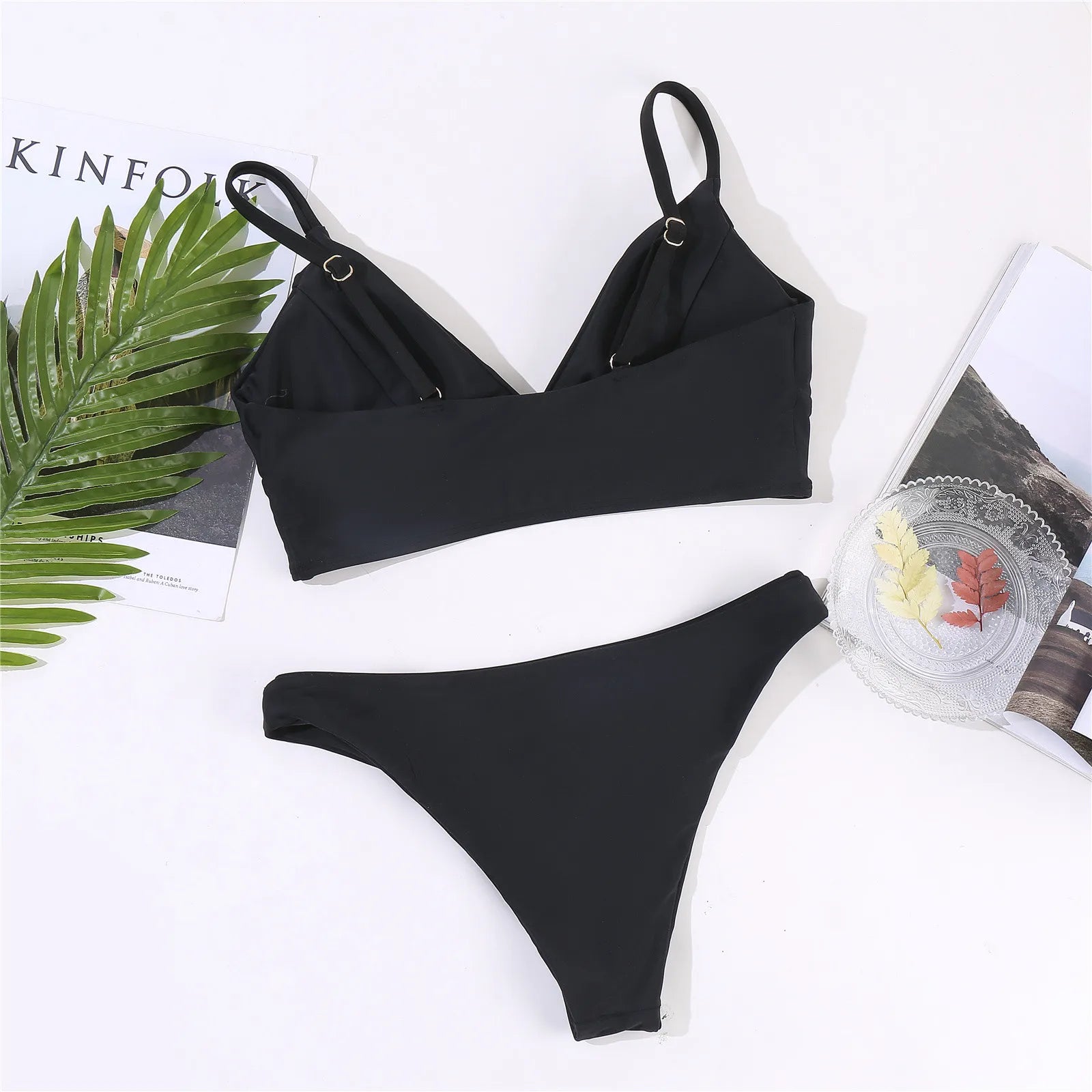 2 Piece Women's Push Up High Cut Bikini Set Two Piece Low Waist Swimsuit Fashion Swimming Set With Chest Pad Swimwear - The Clothing Company Sydney