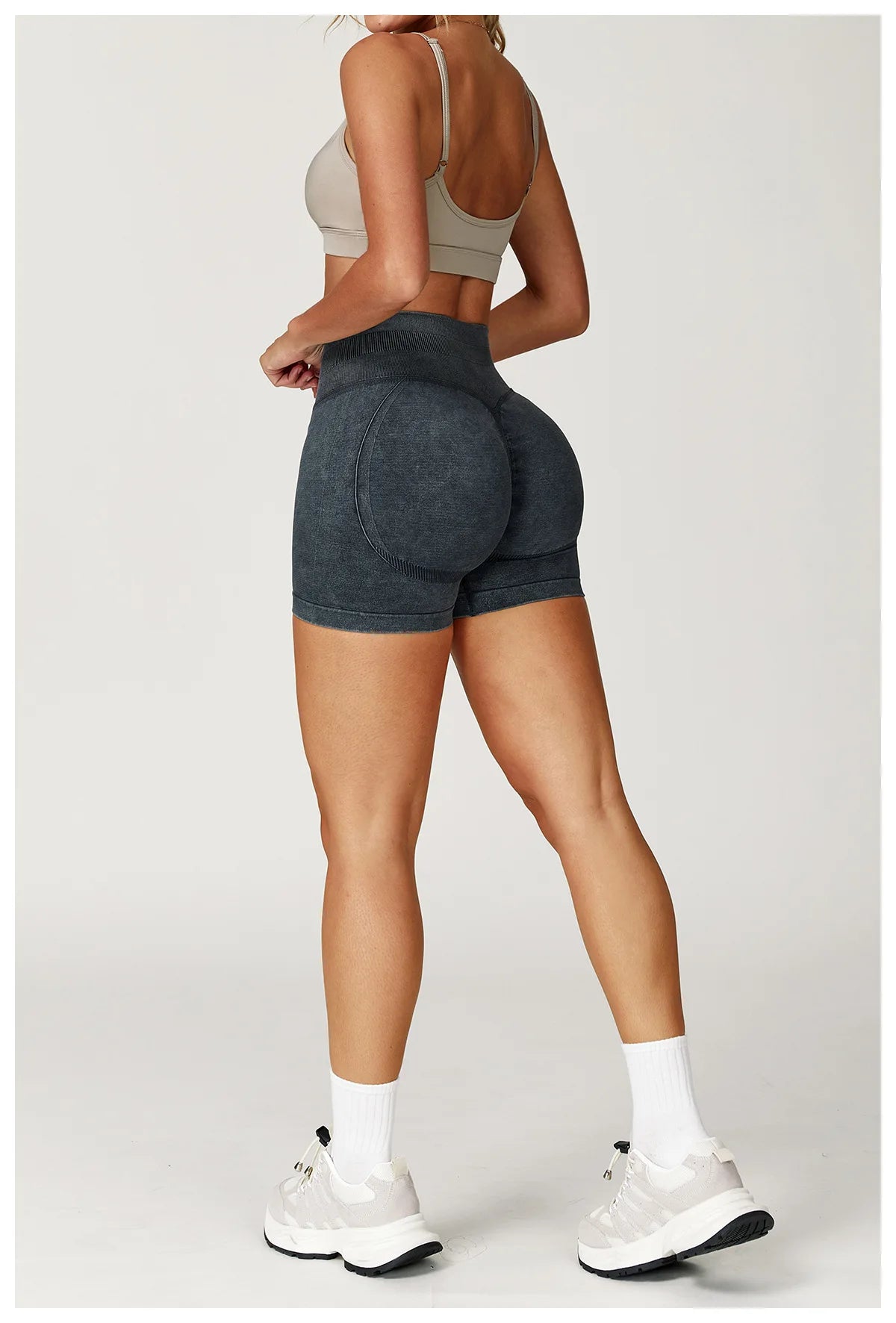 High Waist Yoga Bicycle Shorts Women Sand Washed Workout Shorts Fitness Yoga Lift Butt Fitness Yoga Gym Running Bike Short Pants The Clothing Company Sydney