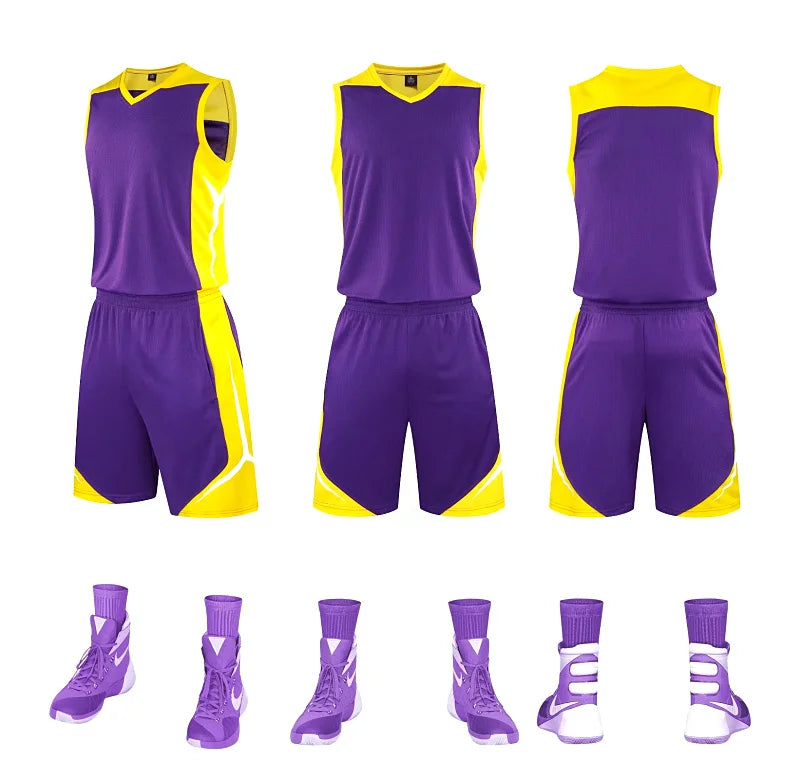 2 Piece Sportswear Basketball Jersey Shorts Set Blank custom Men Women Kids Basketball Uniforms - The Clothing Company Sydney