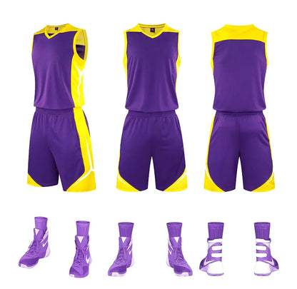 2 Piece Sportswear Basketball Jersey Shorts Set Blank custom Men Women Kids Basketball Uniforms - The Clothing Company Sydney