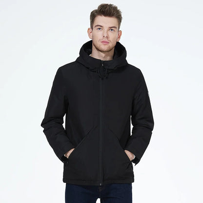 Men's  Lightweight Cotton Jacket Casual Trend Coat Male Windbreaker Coat hooded Jacket - The Clothing Company Sydney