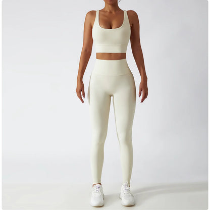 Women's Sports Set Yoga Clothing Gym High Waist Running Pants Sport Bra Suit for Fitness Sportswear Workout 2 Piece Matching Set The Clothing Company Sydney