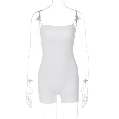 Spaghetti Strap Jumpsuit Tight Fitting Women's Summer Jumpsuit Playsuit Bodycon Short White Black Shorts Romper The Clothing Company Sydney