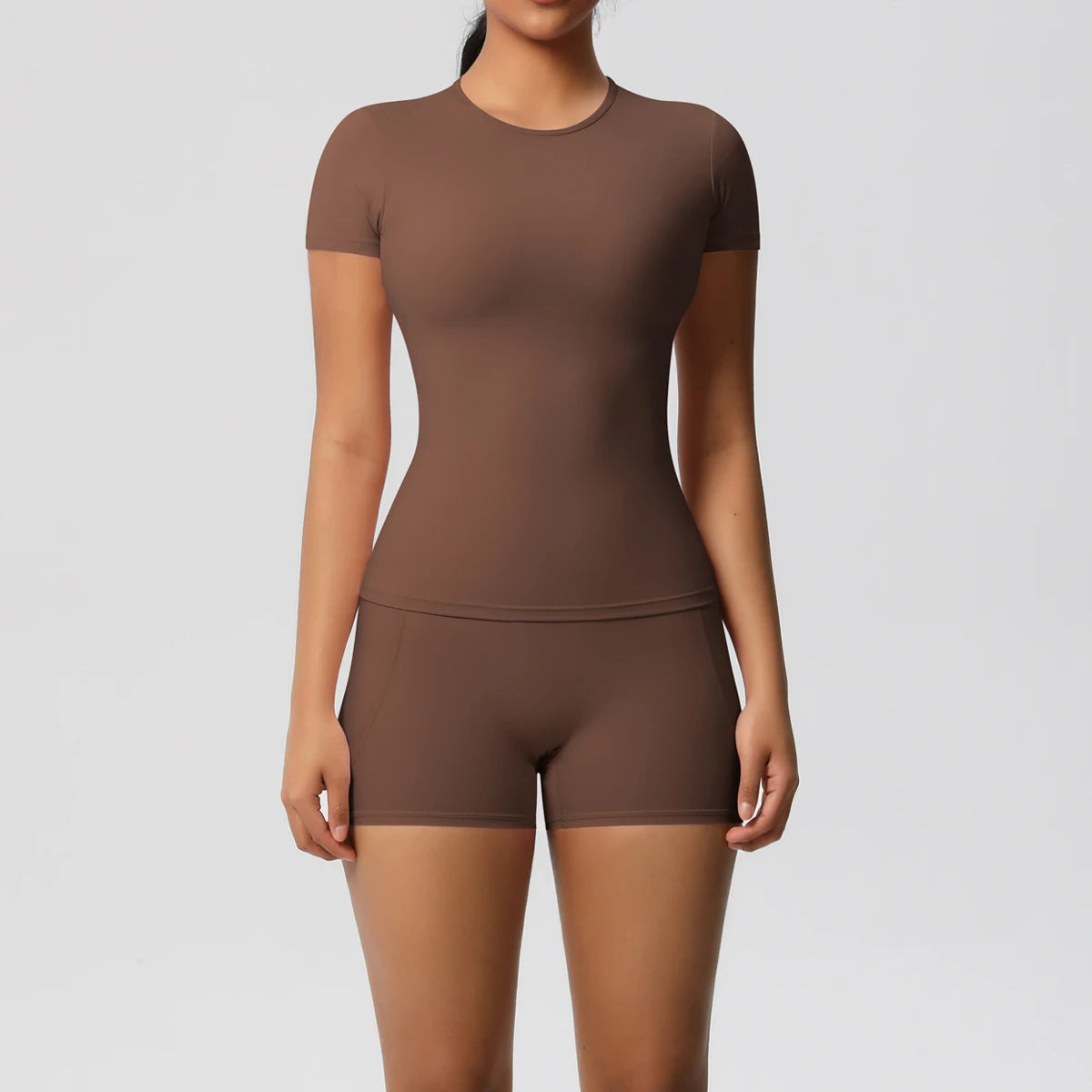 Workout Sportswear 2 Piece Piece Female Yoga Shirt Push Up Workout Clothes Outdoors Sport  High Waist  Fitness Sport Shorts - The Clothing Company Sydney