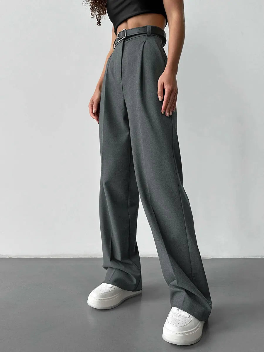 Classic Formal Straight Leg Pants Spring Summer Women's Versatile Casual Wear Loose Fit Wide Leg Pants The Clothing Company Sydney