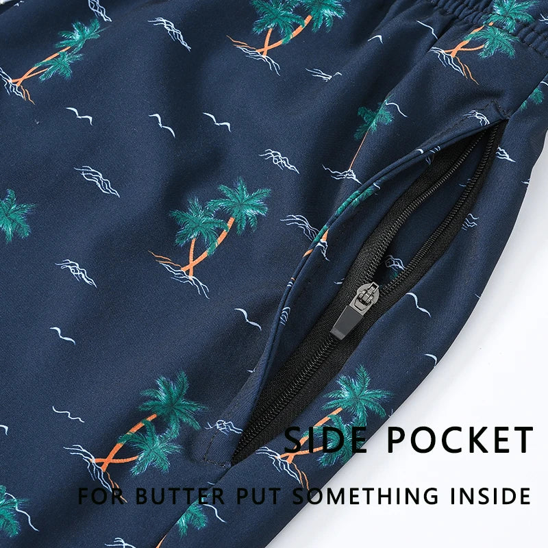 Polyester Swimming Shorts Men Gym Board Quickly Dry Elastic Waist Beach Pants Board Shorts - The Clothing Company Sydney