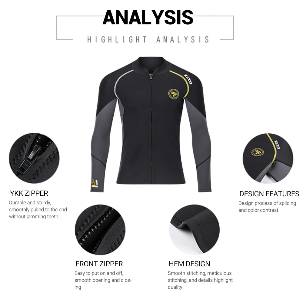 Men's Wetsuit Neoprene Scuba Diving Suit One-piece Zipper Thickened Warm Spearfishing Swimwear Kayak Surfing Swimsuit - The Clothing Company Sydney