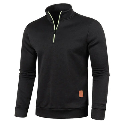 Men's Half Zipper Long Sleeve Pullover Turtleneck Sweater The Clothing Company Sydney