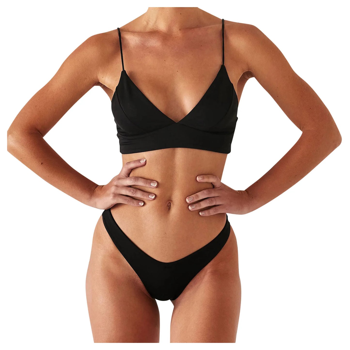 2 Piece Women's Push Up High Cut Bikini Set Two Piece Low Waist Swimsuit Fashion Swimming Set With Chest Pad Swimwear - The Clothing Company Sydney
