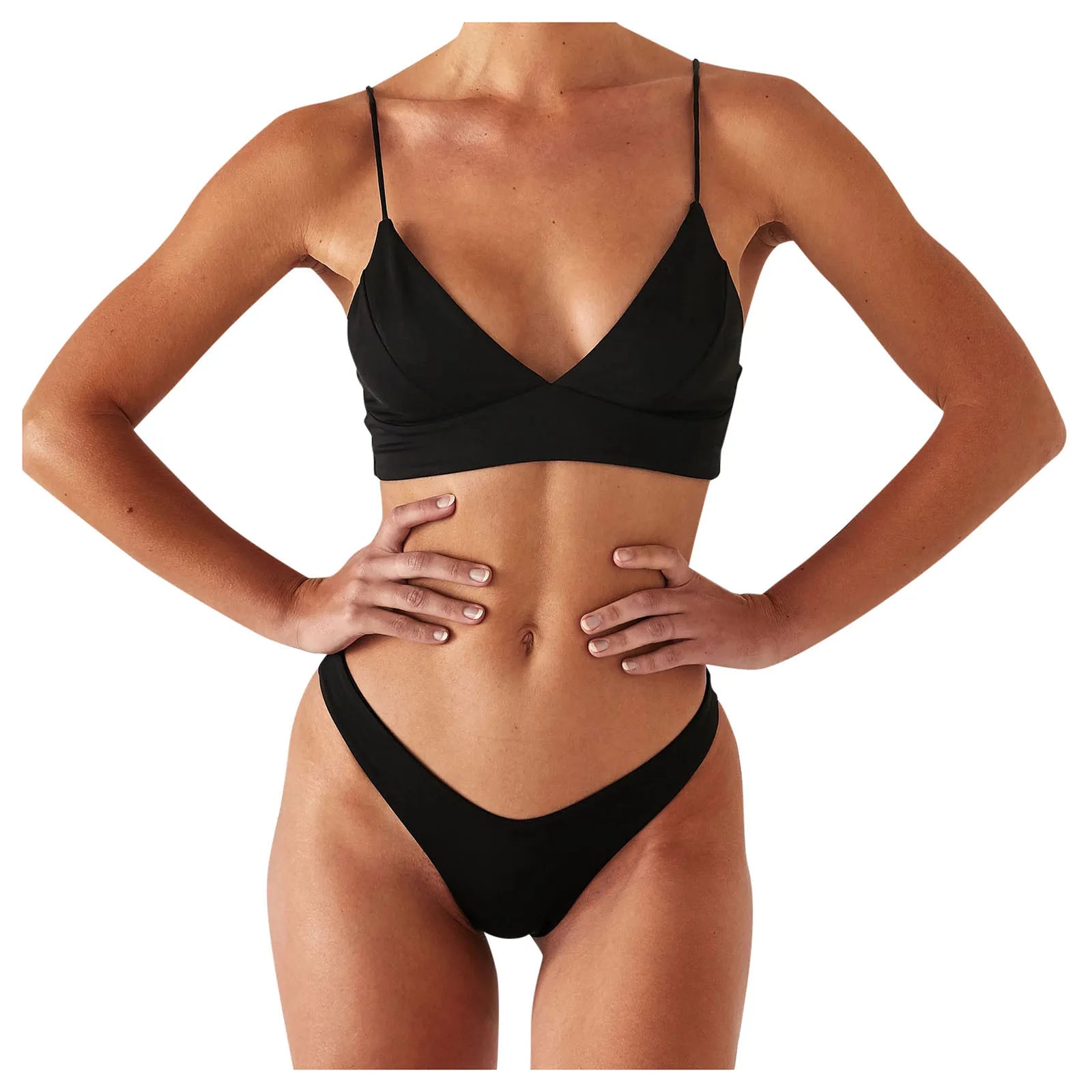 2 Piece Women's Push Up High Cut Bikini Set Two Piece Low Waist Swimsuit Fashion Swimming Set With Chest Pad Swimwear - The Clothing Company Sydney
