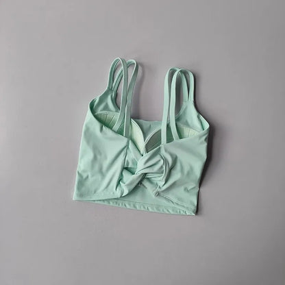 Women's Sports Bras Fitness Top Lingerie, Push Up Fixed Pad Yoga Bra Knotted Back Running Vest Gym Tops The Clothing Company Sydney