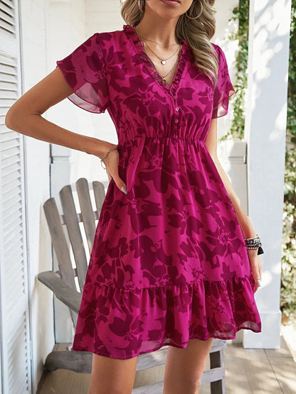 Short sleeved V-neck Mid length Dress Slim Fit Leisure Beach Dress The Clothing Company Sydney