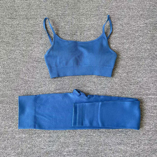 Two Piece Yoga Set Shorts Pant Fitness Seamless Tracksuit Wear Long Sleeve Sports Bra Suits Training Womens Outfits Gym Clothes The Clothing Company Sydney